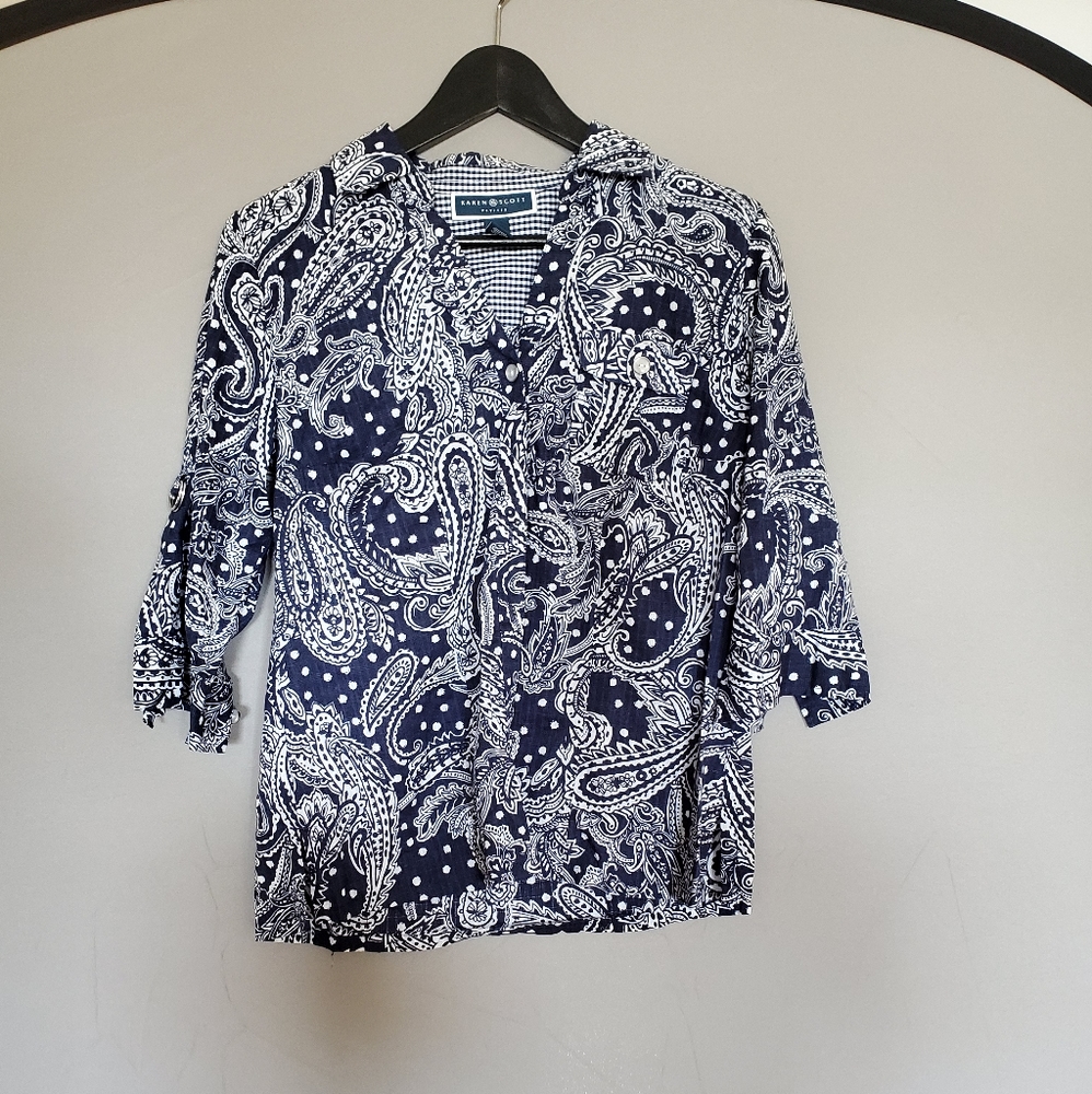 Karen Scott Petite Blouse